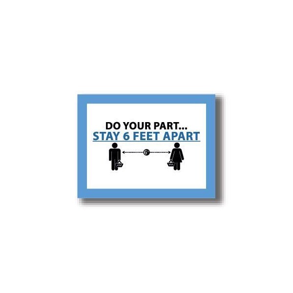 Ergomat 36in x 27in RECTANGLE SIGNS Do Your Part. Stay 6 Feet Apart DSV-SIGN 972 #2996 -UEN - main